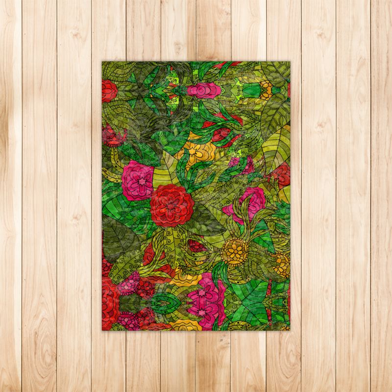 Hand Drawn Floral Seamless Pattern Rug by The Photo Access