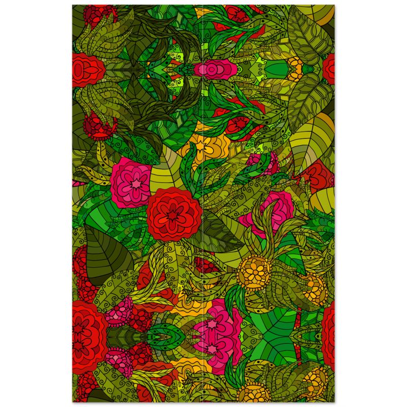 Hand Drawn Floral Seamless Pattern USA Flat Sheet by The Photo Access