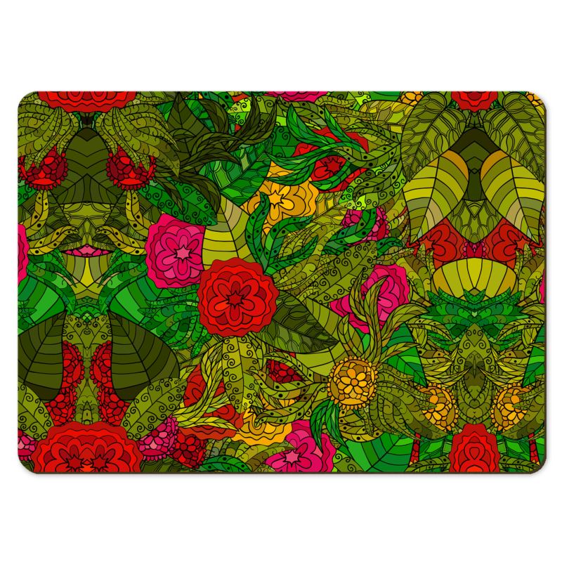 Hand Drawn Floral Seamless Pattern Large Placemats by The Photo Access