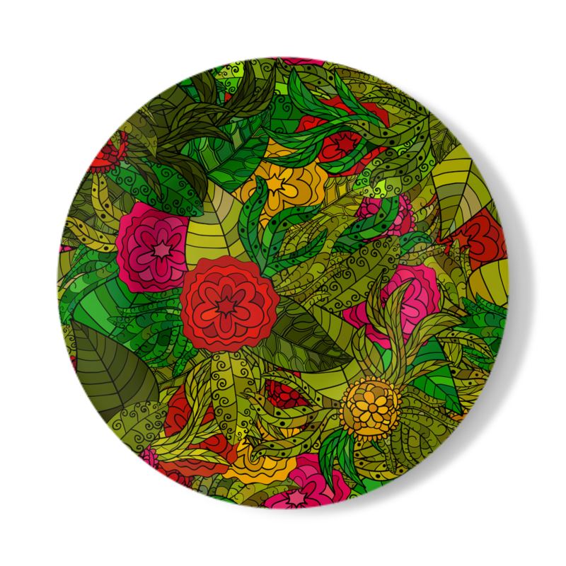 Hand Drawn Floral Seamless Pattern Decorative Plate by The Photo Access
