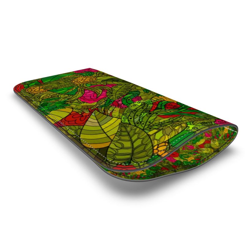Hand Drawn Floral Seamless Pattern Leather Glasses Case by The Photo Access