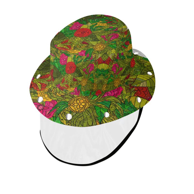 Hand Drawn Floral Seamless Pattern Bucket Hat with Visor by The Photo Access