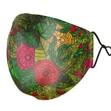 Cargar imagen en el visor de la galería, Hand Drawn Floral Seamless Pattern Silk Face Masks by The Photo Access
