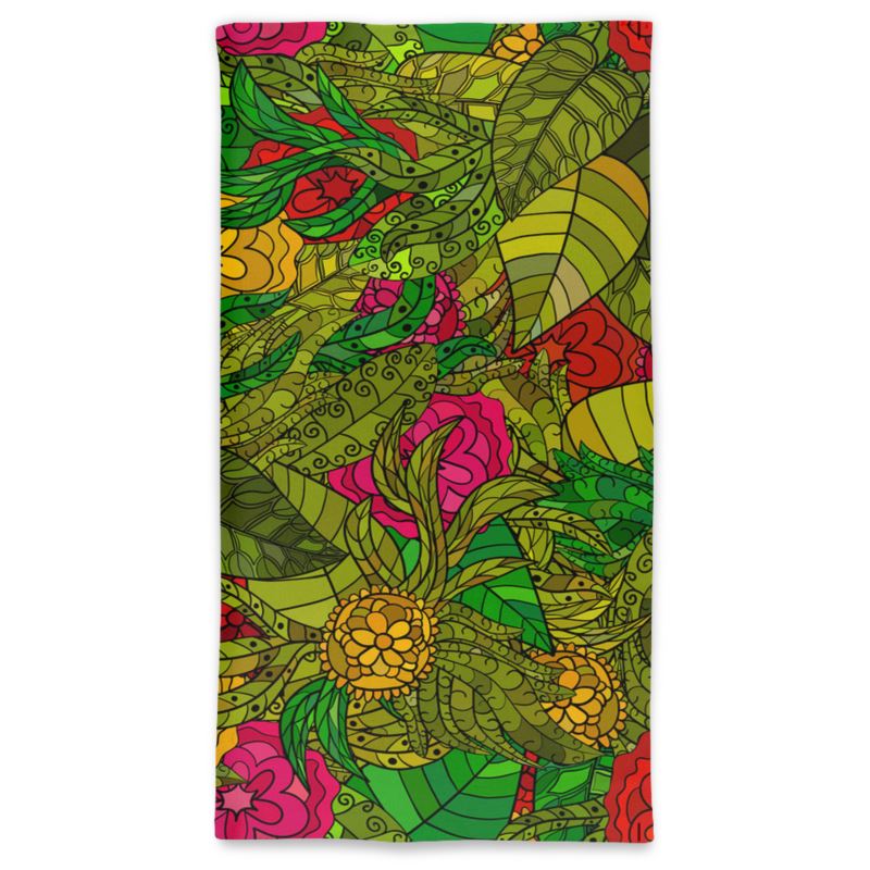 Hand Drawn Floral Seamless Pattern Neck Tube Scarves by The Photo Access