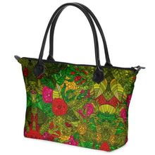 Load image into Gallery viewer, Hand Drawn Floral Seamless Pattern Zip Top Handbags by The Photo Access
