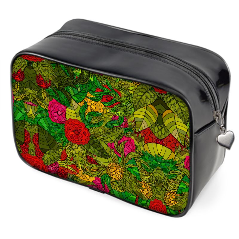 Hand Drawn Floral Seamless Pattern Toiletry Bags by The Photo Access