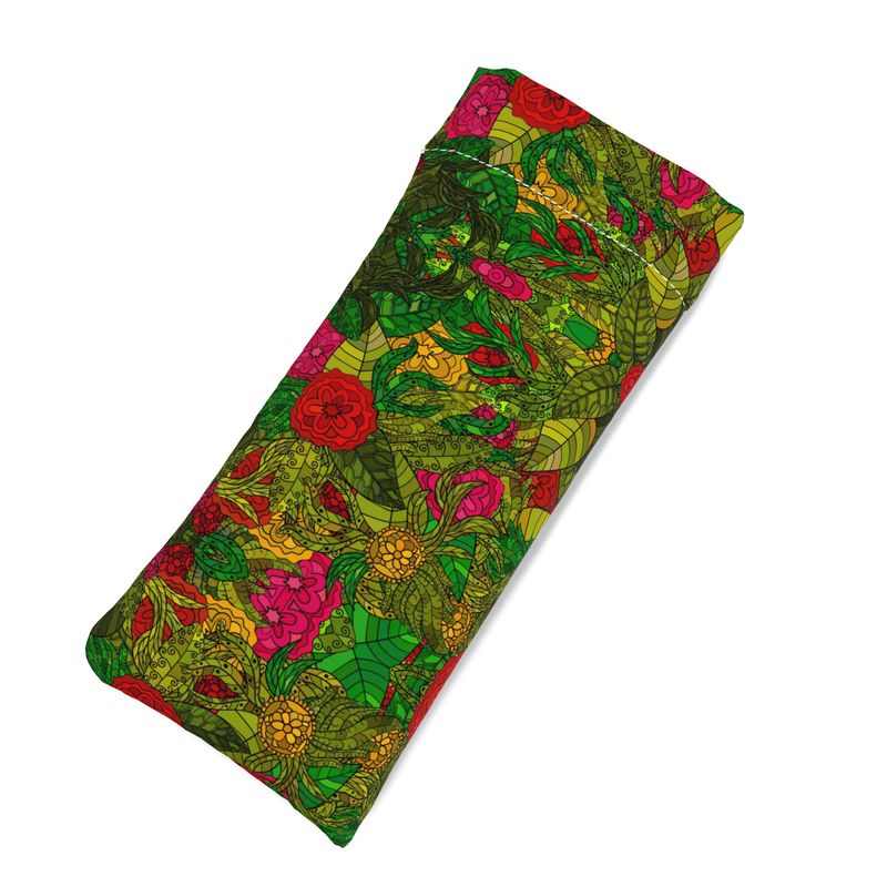 Hand Drawn Floral Seamless Pattern Glasses Case Pouch by The Photo Access