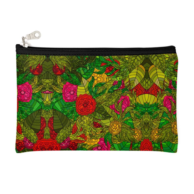 Hand Drawn Floral Seamless Pattern Zip Top Pouch by The Photo Access