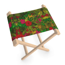Load image into Gallery viewer, Hand Drawn Floral Seamless Pattern Folding Stool Chair by The Photo Access

