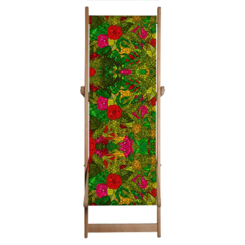 Hand Drawn Floral Seamless Pattern Deckchair Sling by The Photo Access