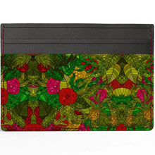 Cargar imagen en el visor de la galería, Hand Drawn Floral Seamless Pattern Leather Card Holder by The Photo Access
