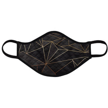 Cargar imagen en el visor de la galería, Abstract Black Polygon with Gold Line Face Masks by The Photo Access

