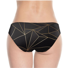 Lade das Bild in den Galerie-Viewer, Abstract Black Polygon with Gold Line Custom Underwear by The Photo Access
