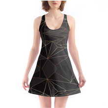 Load image into Gallery viewer, Abstract Black Polygon with Gold Line Custom Chemise by The Photo Access
