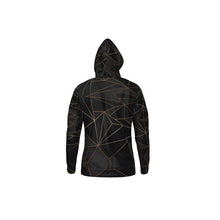 Load image into Gallery viewer, Abstract Black Polygon with Gold Line Hoodie by The Photo Access
