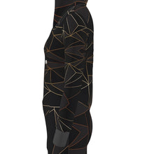 Load image into Gallery viewer, Abstract Black Polygon with Gold Line Hoody Dress by The Photo Access
