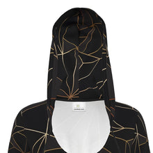 Cargar imagen en el visor de la galería, Abstract Black Polygon with Gold Line Hoody Dress by The Photo Access

