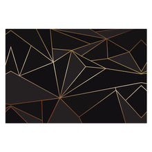 Lade das Bild in den Galerie-Viewer, Abstract Black Polygon with Gold Line Sarong by The Photo Access
