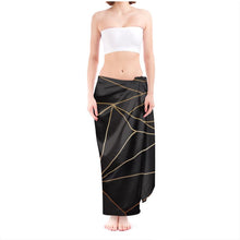Lade das Bild in den Galerie-Viewer, Abstract Black Polygon with Gold Line Sarong by The Photo Access
