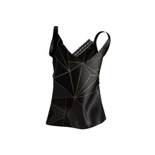 Lade das Bild in den Galerie-Viewer, Abstract Black Polygon with Gold Line Cami by The Photo Access
