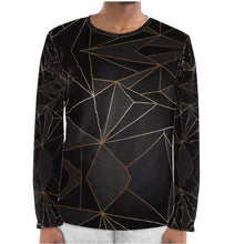 Load image into Gallery viewer, Abstract Black Polygon with Gold Line Mens Night Set by The Photo Access
