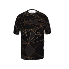 Load image into Gallery viewer, Abstract Black Polygon with Gold Line Slim Fit Mens T-Shirt by The Photo Access

