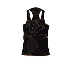 Cargar imagen en el visor de la galería, Abstract Black Polygon with Gold Line Mens Regular Fit Tank Top by The Photo Access
