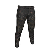 Load image into Gallery viewer, Abstract Black Polygon with Gold Line Mens Sweatpants by The Photo Access
