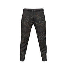 Lade das Bild in den Galerie-Viewer, Abstract Black Polygon with Gold Line Mens Sweatpants by The Photo Access

