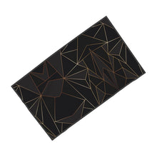 Load image into Gallery viewer, Abstract Black Polygon with Gold Line Towels by The Photo Access
