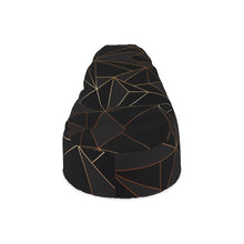 Load image into Gallery viewer, Abstract Black Polygon with Gold Line Bean Bags by The Photo Access
