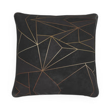 Cargar imagen en el visor de la galería, Abstract Black Polygon with Gold Line Luxury Pillows by The Photo Access
