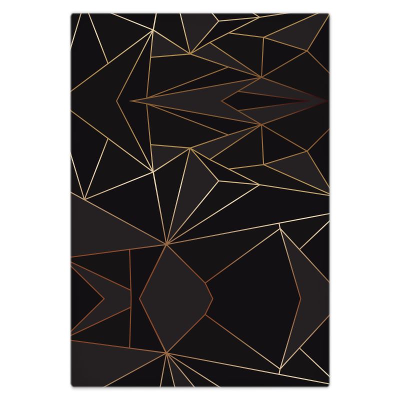 Abstract Black Polygon with Gold Line Bed Sheets by The Photo Access
