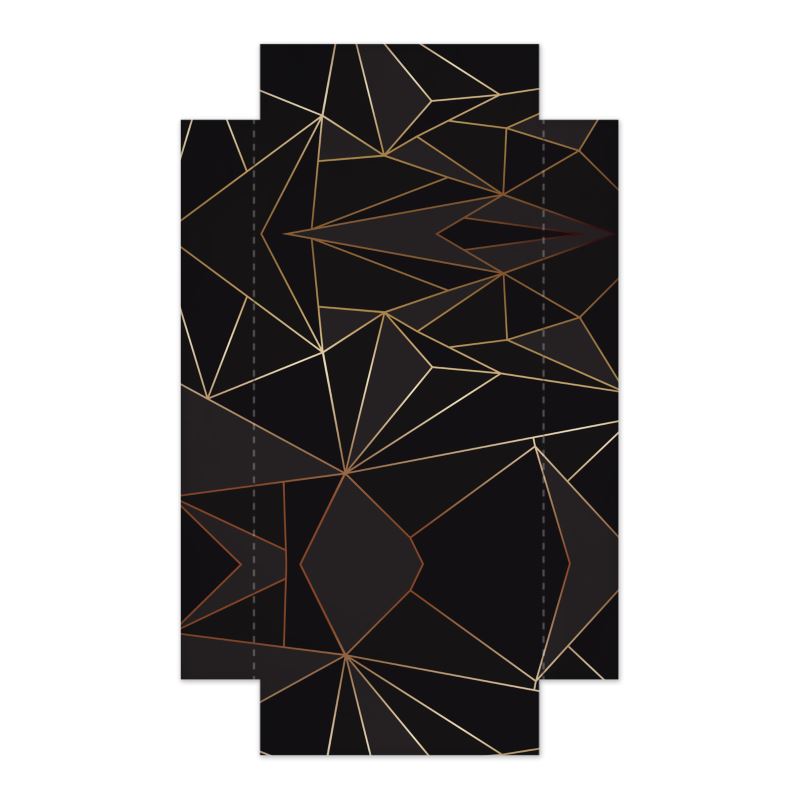Abstract Black Polygon with Gold Line Fitted Sheets by The Photo Access