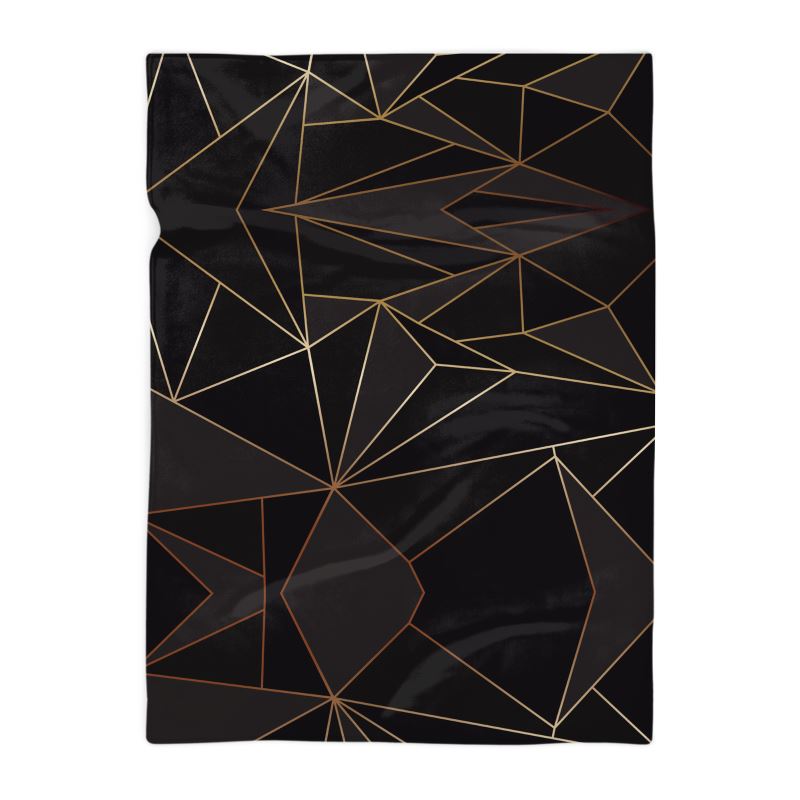 Abstract Black Polygon with Gold Line Blanket by The Photo Access