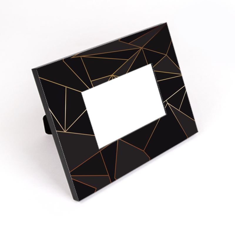 Abstract Black Polygon with Gold Line Cut-Out Frame by The Photo Access
