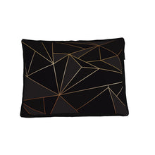 Load image into Gallery viewer, Abstract Black Polygon with Gold Line Dog Pet Bed by The Photo Access
