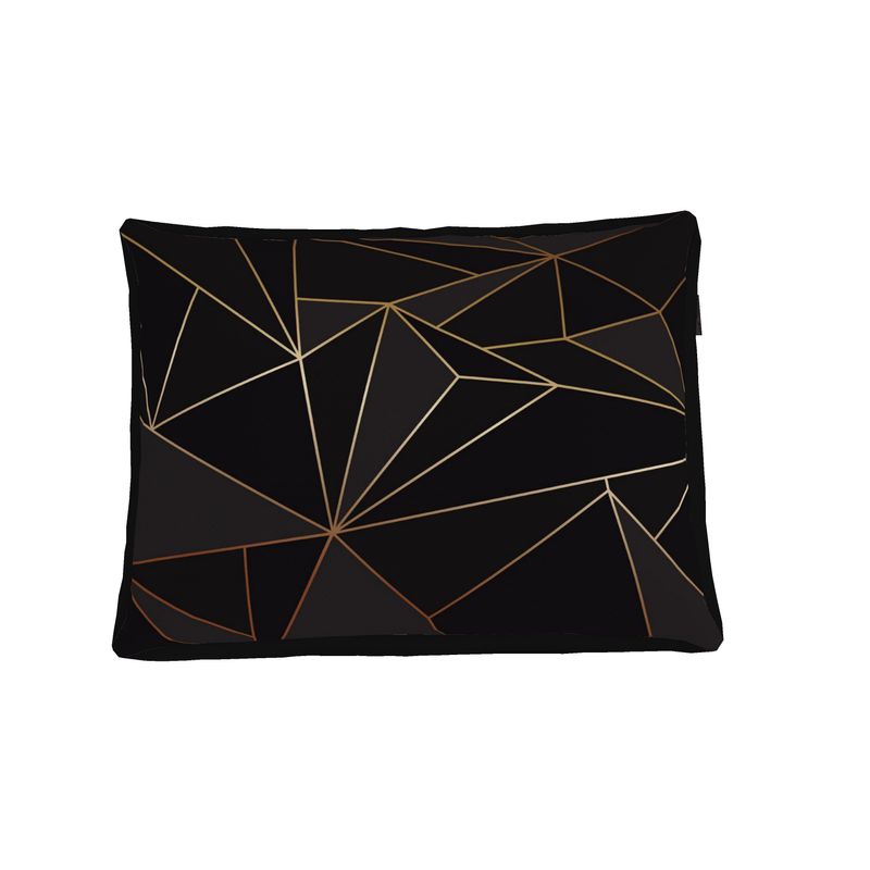 Abstract Black Polygon with Gold Line Dog Pet Bed by The Photo Access