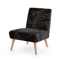 将图片加载到图库查看器，Abstract Black Polygon with Gold Line Occasional Chair by The Photo Access
