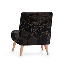 将图片加载到图库查看器，Abstract Black Polygon with Gold Line Occasional Chair by The Photo Access
