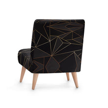 Cargar imagen en el visor de la galería, Abstract Black Polygon with Gold Line Occasional Chair by The Photo Access
