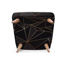 将图片加载到图库查看器，Abstract Black Polygon with Gold Line Occasional Chair by The Photo Access
