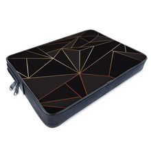 Load image into Gallery viewer, Abstract Black Polygon with Gold Line Laptop Bags by The Photo Access
