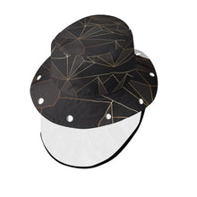 Load image into Gallery viewer, Abstract Black Polygon with Gold Line Bucket Hat with Visor by The Photo Access
