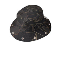 将图片加载到图库查看器，Abstract Black Polygon with Gold Line Bucket Hat with Visor by The Photo Access

