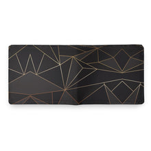 Cargar imagen en el visor de la galería, Abstract Black Polygon with Gold Line Mens Wallet by The Photo Access
