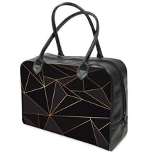 Load image into Gallery viewer, Abstract Black Polygon with Gold Line Holdalls by The Photo Access
