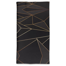 Load image into Gallery viewer, Abstract Black Polygon with Gold Line Neck Tube Scarf by The Photo Access
