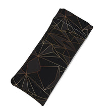 Cargar imagen en el visor de la galería, Abstract Black Polygon with Gold Line Glasses Case Pouch by The Photo Access
