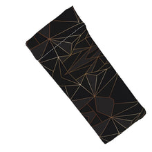 Cargar imagen en el visor de la galería, Abstract Black Polygon with Gold Line Glasses Case Pouch by The Photo Access
